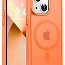 Newfuture Designed for iPhone 13 Case & iPhone 14 Case with Magnetic [13 FT Military Drop Protection] [Compatible with Magsafe] Slim Translucent Shockproof with Anti-Fingerprint Phone Case, Orange