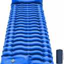 Camping Sleeping Pad, Ultralight Camping Pad with Pillow Built-in Foot Pump Inflatable Sleeping Mat Compact for Camping Backpacking Hiking Traveling - Blue