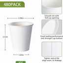 LITOPAK 480 Pack 5 oz Disposable Paper Coffee Cups, White Hot Espresso Cups for Party, Picnic, and Travel