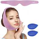 NEWGO Wisdom Teeth Ice Pack Head Wrap for Face Oral Surgery, Jaw Ice Pack for Face with 2 Hot Cold Gel Pack for TMJ, Tooth Extraction, Tonsillectomy Recovery - Purple