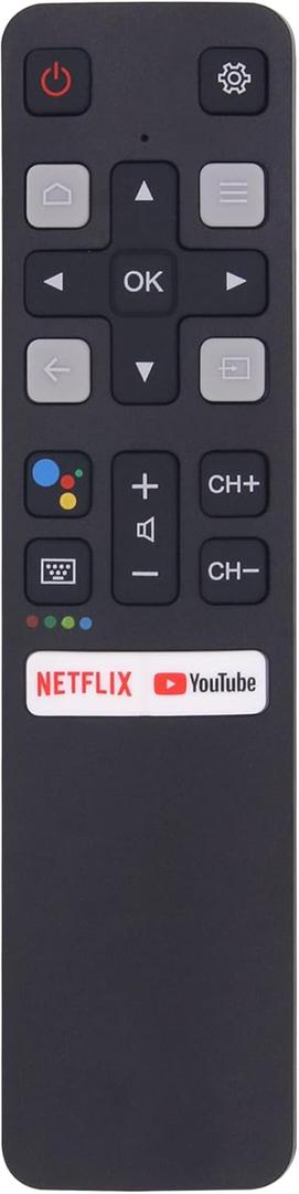 TCL TV Remote Control Replacement RC802V FNR1 for TCL Android Remote 4K Smart TV 50S434 55S434 75S434 40S330 70S430 32S334 55S435 50S435 43S434 32S6500A [NO Voice Function]