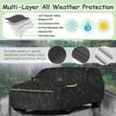 6 Layer Car Cover for 2007-2026 Chevy Suburban/GMC Yukon XL/Cadillac Escalade ESV, Waterproof All-Weather Protection Suburban Full Car Cover with Door Zipper & Cotton Lining (Black)