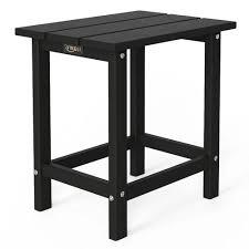 VINGLI HDPE Black Outdoor Side Table, Waterproof Poly Lumber 