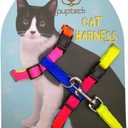 PUPTECK Adjustable Cat Harness and Leash Set Escape Proof Kitten Strap Collar for Walking Travel, Multicolor (Small)
