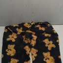 ZAFUL Women's Fuzzy Plush Pajama Pants Drawstring Elastic Waist Wide Leg Teddy Pj Bottoms Lounge Pants (Large, 0-black Bear)