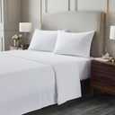 Superior Flannel Brushed Cotton Bed Sheet Set, Soft, Warm Bedding, Modern Solid Sheets, Bedroom Decor, 1 Flat Sheet, 1 Elastic Deep Pocket Fitted Sheet, 2 Pillowcases, California King, White