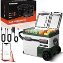 A-Premium 12 Volt Refrigerator 48QT/45.6L Portable Car Fridge Cooler, -4°F~68°F Separated Zone Portable Freezer APP Control with 12/24V DC & 110/240V AC Adapter,for Car Camping Truck RV Travel Use