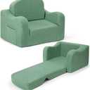 Airpanda Comfy Toddler Chair & Kids, 2-in-1 Soft Couch Fold Out for Kids, Toddler Chairs Comfy 1-3 Years Old, Convertible Plush Sofa to Lounger for Girls and Boys, Green