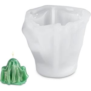 2 x Halloween Candle Molds, Silicone Ghost Candle Moulds 3D Ghost Shape Molds for DIY Crafts Haunted House Wedding Party Decor Halloween Resin Stencil for Soap Candy Chocolate