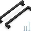 HOME EDIT 10 Pack 6-1/4 Inch Matte Black Cabinet Handles Solid Zinc Alloy Pulls for Kitchen Cupboard & Drawer Hardware