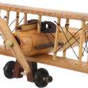 Wooden Airplane Model Small Vintage Plane 3D Propeller Airplane Wood Aircraft Retro Figurines for Plane Desktop Ornament 7.86 x 7.86 x 3.93Inch Random Color