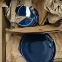 TheTerra Ceramic Dinnerware Sets for 4, 12 Pieces Porcelain Lightweight Plates and Bowls Sets, Scratch Resistant Dish Set, Oven & Microwave & Dishwasher Safe, Starry Blue