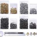 SEMINI Grommet Kit 800 Sets 3mm Gronmets Eyelets with 3 Pieces Install Tool Kit, 4 Colors