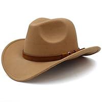 Travel Ethnic Style Cowboy Hat Neutral Solid Color Jazz Hat Cowboy Hat Men and Women Riding Hat (Color : C, Size : 56-58cm) (D 56) (A 6 7/8)