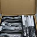 49-Piece Black Silverware Set with Organizer, Stainless Steel Flatware Set for 8 with Drawer Tray, Cutlery Steak Knives Fork Spoon for Home Restaurant, Mirror Finish