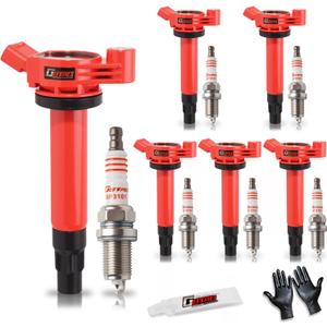 GBTAD Upgraded Ignition Coil Pack & Spark Plug Compatible with 3.3 V6 2004 2005 2006 2007 2008 Toyota Sienna Highlander Solara Lexus RX330 ES330 RX 330 ES 330 3.3L Replaces UF506