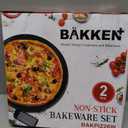 Bakken- Swiss Non-Stick Pizza Pan with Holes - 13-Inch Perforated Pizza Crisper Carbon Steel Pizza Pan - 2 Round Pizza Trays - PFOA PFOS and PTFE Free