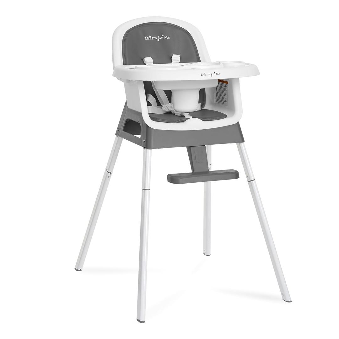 Dream On Me Curio Sit N Seek 3 in 1 Convertible Baby High Chair in Solid Grey, Removable and Adjustable Tray, Portable High Chair, Adjustable Legs, Detachable Footrest & 5 Point Safety Harness Dream On Me Curio Sit N Seek 3 in 1 Convertible Baby High Chair in Solid Grey, Removable and Adjustable Tray, Portable High Chair, Adjustable Legs, Detachable Footrest & 5 Point Safety Harness