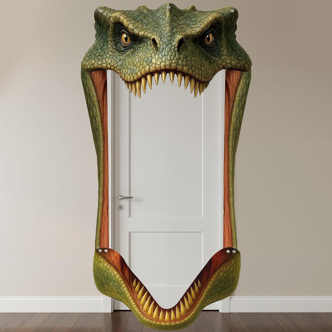 3 x Tiamon Dinosaur Birthday Party Decorations Door Banners Dinosaur Theme Porch Sign Backdrop Photo Props for Door Wall Decor Birthday Party Supplies