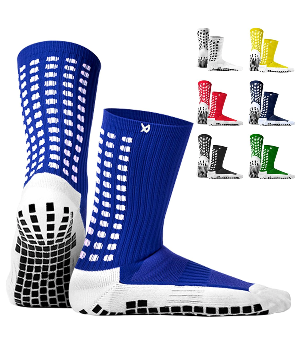 Lux Dual Grip Socks - Soccer Grip Socks for Men and Women. GripArray Performance & Comfort S
