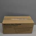 6 Packs Window Box Planter, 17 Inches Flower Window Box Rectangular Plastic Vegetable Planters with Trays for Windowsill, Patio, Garden, Balcony, Porch White