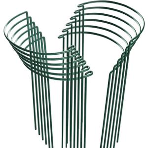 HiGift 12 Pack Plant Stakes for Indoor Plants, Metal Garden Peony Support Cages, Outdoor Plant Supports Ring Prop, Large Plant Stake for Hydrangea,Rose,Flower,Vine,Potted Plants (10" W x 15.8" H)