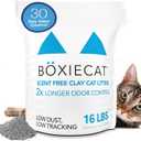Boxie Unscented 30 Day Odor Control Clumping Clay Cat & Kitty Litter 16 lb, 99.9% Dust-Free, Hard Flat Top Clumps, No Fragrances No Fillers, Long-Lasting, Easy to Scoop