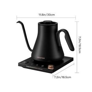 Electric Kettles, INTASTING Gooseneck Electric Kettle, 1 Temperature Control, Stainless Steel Inner, Quick Heating, for Pour Over Coffee, Brew Tea, Boil Hot Water, 1500W/0.9L (Glossy Black)