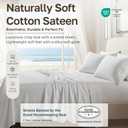 2-Pack Soft Natural 100% Cotton Sateen Twin Bedsheets Sets, Light Grey