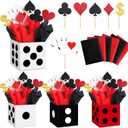 Zhanmai 6 Set Casino Party Decorations Dice Poker Boxes Centerpiece
