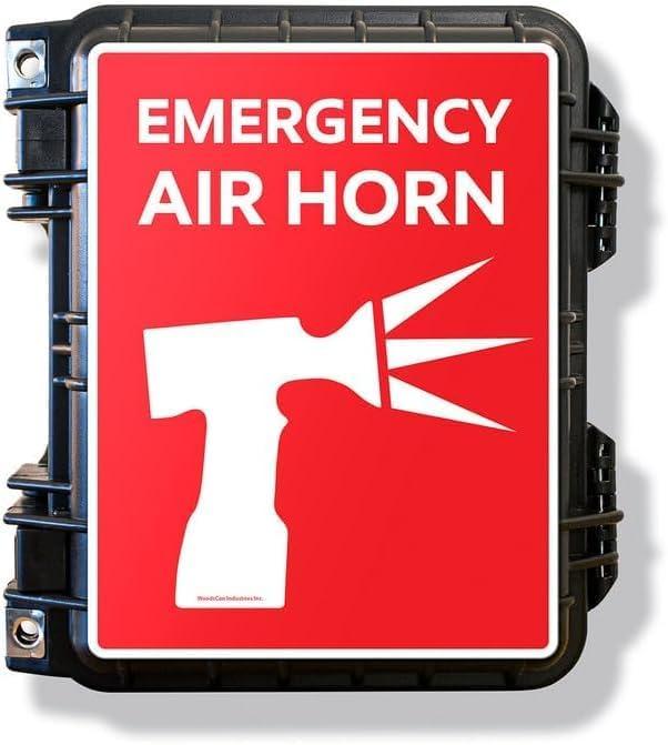 WoodsCan Hornet Air Horn / Siren Emergency Station  Wall-Mounted, Rechargeable 121dB Signal  No Gas Canisters  for Evacuation, Tornado, Construction, Factory, Marine Safety