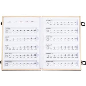 Diamond Size Shape Guide Selector Kit, 5A Cubic Zirconia Engagement Ring Size Comparison Tool Box, 11 Classic Diamond Cutting Shape Mix 8 Different Size With Ring Measuring Ruler (White)