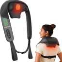 Snailax Shiatsu Neck Massager for Pain Relief Deep Tissue Cordless Kneading Shoulder Massage with Heat Graphene Heating Rechargeable, 4D Roller Neck Back Massage, Gift for Mom Dad