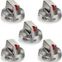 TOMOON Replacement Knobs for Sam-Sung NX58H5600SS, NX58K7850SS, NX58H5650WS, NX58F5700WS Gas Range Stove - 5 Pack Stainless Steel Control Dial, Compatible with DG64-00473A