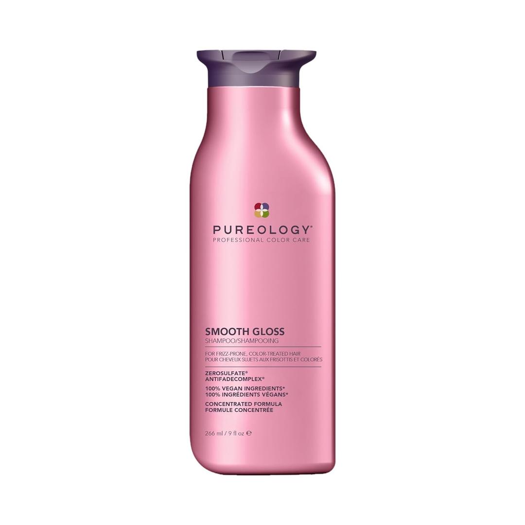 Pureology Smooth Gloss Shampoo - Sulfate-Free Shampoo For Frizz Control & Humidity Protection, Adds Hair Shine, For Frizz-Prone, Color-Treated Hair, Vegan 9 Fl Oz (Pack of 1)