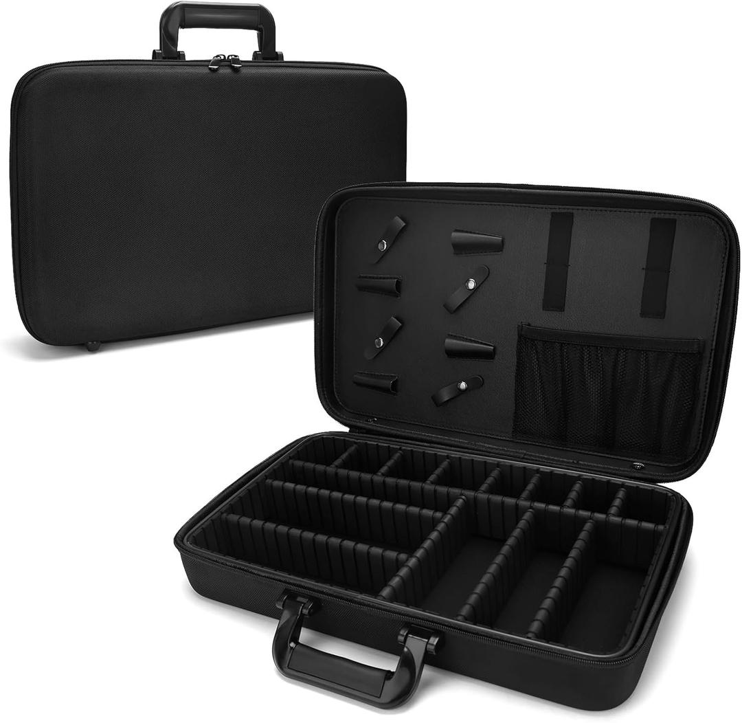 Barber Carrying Case,Barber Case, Stylist Tool Box Professional Salon Hair Cutting Grooming Kit Storage Organizer for Clippers, Scissors, Barber Supplies, Large 