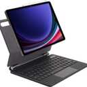 Bluetooth Keyboard Stand for Samsung Galaxy Tab S7 FE (12.4-inch) SM-T730 / SM-T736B, Wireless Keyboard & TrackPad Mouse & Back Light & Magnetically Attach (Black)