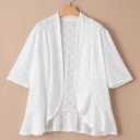 Sidefeel Lightweight Summer Cardigan for Women Spring Netted Knit Ruffle Half Sleeve Kimono Cover Ups (White, XXXL)