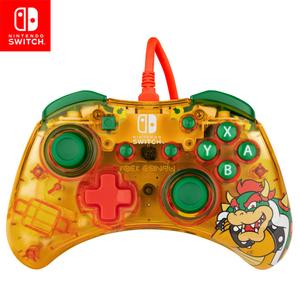 PDP Gaming Rock Candy Wired Power Nintendo Switch Pro Controller, Officially Licensed Lite/OLED Compatible Gamepad, Super Mario Brothers - Lemon Bomb Bowser (Orange/Green) Lemon Bomb Bowser
