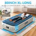 Twin Air Mattress with Built-in Pump,Fast & Easy Inflation/Deflation Inflatable Mattress, Foldable Blow Up Mattress with Storage Bag, Inflatable Bed for Home, Camping & Guests (TwinXL 15''(Standard Height), Blue)