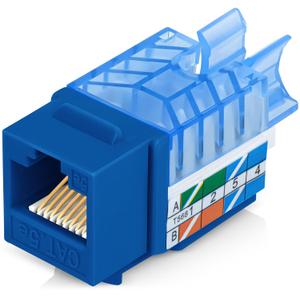 Everest 45 Angled RJ45 Cat5e Keystone Jacks 20-Pack in Blue - Slim Profile Female RJ45 Connectors - Cat 5e Keystone Jack - Compatible with 45 Angled Speed Termination Tool - 45Term (B0BL3GS7ZY)