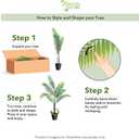 Nearly Natural 6.5ft Artificial Golden Cane Palm Tree, Lifelike Silk Indoor Palm With Three Textured Trunks Flexible Fronds Nursery Planter, Low Maintenance