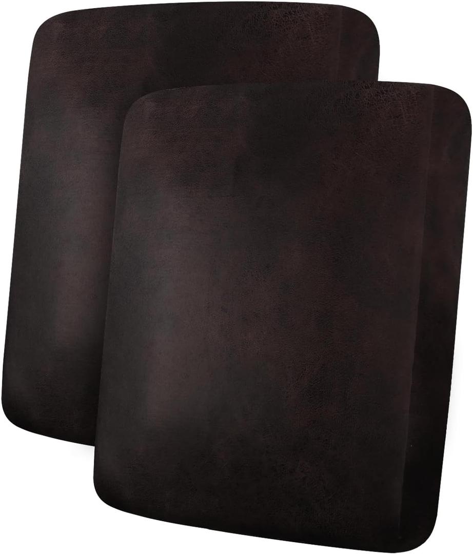 Leather Look Couch Cushion Covers Sofa Seat Slipcovers Sets Couches Furniture Protector for Sectional Armchair Loveseat Pets Kids Stretch Spandex Fabric (2 Cushion Sofa, Chocolate)