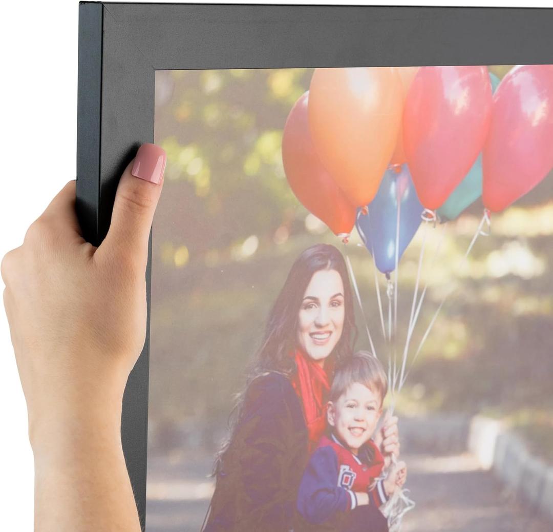 ArtToFrames 60x80 CM / 23.62x31.5 INCH Black Picture Frame, This 1.25 Inch Custom MDF Poster Frame is Black - Comes with Economy Acrylic and Corrugated Backing