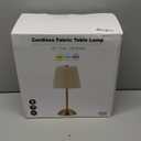 2-Pack Cordless Rechargeable Table Lamp 3-Color Dimmable Touch Control, 3000mAh Battery Operated Portable Light Beige Fabric Shade for Bedroom, Living Room, Office, Nursery, Bathroom