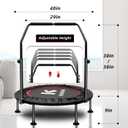KENSONE 40"/48" Foldable Mini Trampoline, Indoor Trampoline for Kids, Adults Indoor/Garden Workout, Fitness Rebounder with Adjustable Foam Handle, Max Load 330/450 lbs