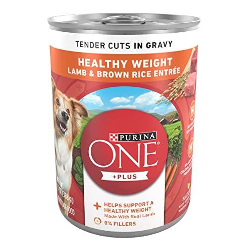 Purina ONE Plus Tender Cuts in Gravy Healthy Weight Lamb and Brown Rice Entree in Wet Dog Food Gravy - (Pack of 12) 13 oz. Cans Best By: NOV/2027