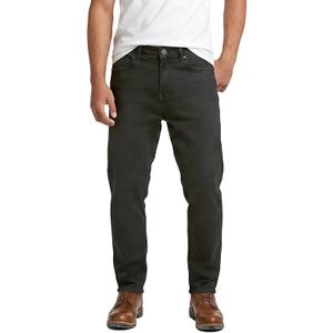Fleece Lined Jeans Men Winter Stretch Denim Warm Pants Loose Casual Jeans (Black)
