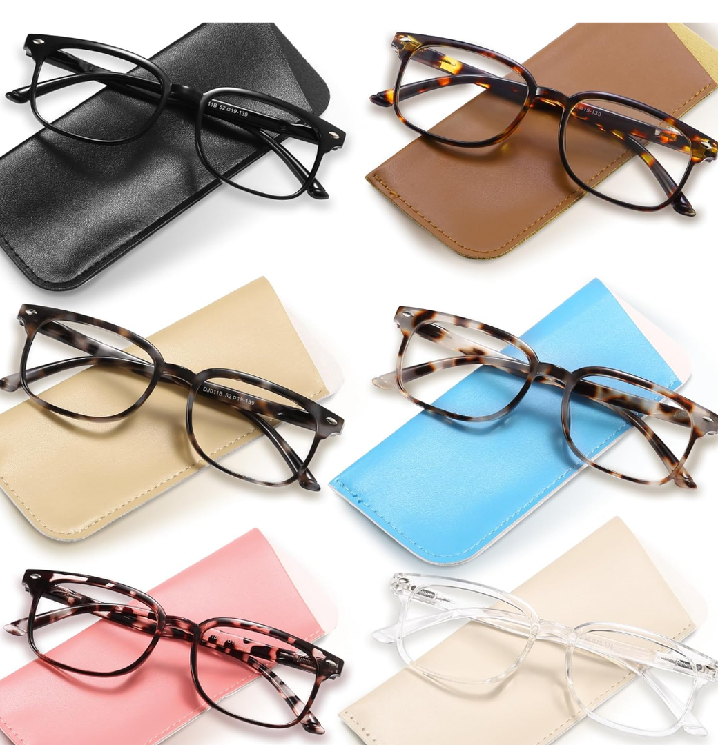 NOVIVON 6 Pack Reading Glasses for Women, Reading glasses men, Blue Light Blocking Readers, Computer eye glasses, Cheaters,+2.25