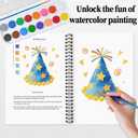 Watercolor Workbooks Coloring Book, Beginner Friendly Painting Kit, Detailed Steps, Creative Exploration Watercolor Book with Paint Set for Adults Teens (Bear Cake, With paint)